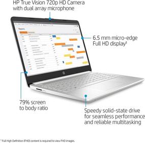 img 3 attached to 💻 2021 HP 14" Full-HD IPS Laptop: Perfect for Business and Students, 11th Gen Intel i3-1115G4, 8GB RAM, 256GB PCIe SSD, Fingerprint, HDMI, Fast Charge, with Ghost Manta Accessories