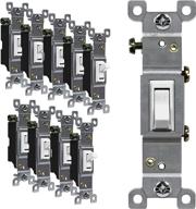 🔌 enerlites toggle light switch, single pole, 15a 120-277v, grounding screw, residential grade, ul listed, white (10 pack), 10 count, model 88115-w-10pcs логотип