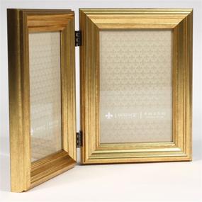 img 2 attached to 🖼️ Enhance Your Photos with the Lawrence Frames 4x6 Hinged Double Sutter Burnished Gold Picture Frame