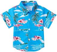 2-8t boys aloha tropical short sleeve hawaiian shirts - button down, ideal for holiday beach parties, gifts, and kids dress clothes logo