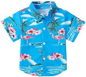 img 4 attached to 2-8T Boys Aloha Tropical Short Sleeve Hawaiian Shirts - Button Down, Ideal for Holiday Beach Parties, Gifts, and Kids Dress Clothes