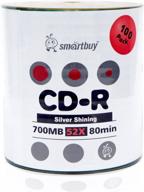 💿 smartbuy 700mb/80min 52x cd-r shiny silver top blank recordable media disc - 100 pack logo