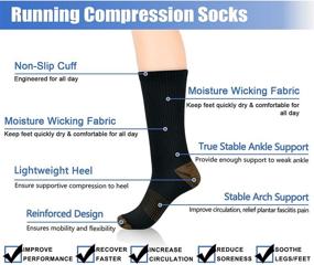 img 3 attached to 🧦 Premium 4-Pack Circulation Compression Crew Socks for Women and Men with Plantar Fasciitis Support