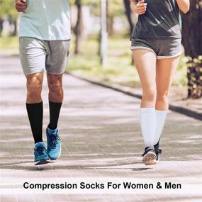 img 1 attached to 🧦 Premium 4-Pack Circulation Compression Crew Socks for Women and Men with Plantar Fasciitis Support