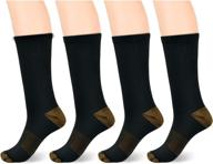 🧦 premium 4-pack circulation compression crew socks for women and men with plantar fasciitis support логотип