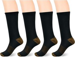 img 4 attached to 🧦 Premium 4-Pack Circulation Compression Crew Socks for Women and Men with Plantar Fasciitis Support