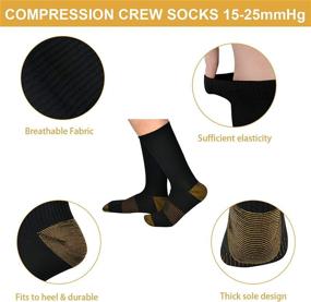 img 2 attached to 🧦 Premium 4-Pack Circulation Compression Crew Socks for Women and Men with Plantar Fasciitis Support