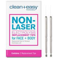 🔌 заменяемые советы clean + easy non-laser electrolysis: эффективное решение для удаления волос с лица и тела (набор из 2) логотип