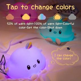 img 3 attached to 🌙 Mubarek Kids Night Light: Rechargeable Baby Night Light for Girls - Cute Toddler Night Lights with Kawaii Silicone Cloud Design