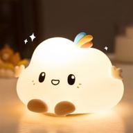 🌙 mubarek kids night light: rechargeable baby night light for girls - cute toddler night lights with kawaii silicone cloud design logo