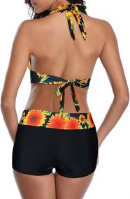 img 2 attached to Swimsuit Swimsuits Boyshort Athletic Sunflower Women's Clothing and Swimsuits & Cover Ups