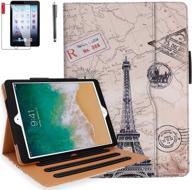 📱 ipad 6th generation case with screen protector & stylus - 9.7 inch ipad 2018/2017, air 2/1 - cover with hand strap, auto sleep/wake, multi-angle stand - compatible with a1822, a1823, a1474, a1475 (travel) logo