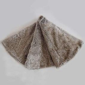 img 2 attached to 🎄 Gireshome Deluxe Grey Brown Multi Colors - 30 inch Faux Fur Christmas Tree Skirt with Grey Stripe and Beige Grey Mix