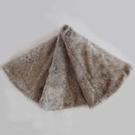 🎄 gireshome deluxe grey brown multi colors - 30 inch faux fur christmas tree skirt with grey stripe and beige grey mix логотип