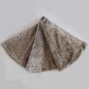 img 3 attached to 🎄 Gireshome Deluxe Grey Brown Multi Colors - 30 inch Faux Fur Christmas Tree Skirt with Grey Stripe and Beige Grey Mix