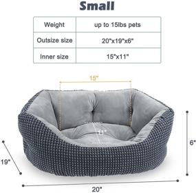 img 2 attached to Invenho Small Dog Beds, Calming Cat Beds for Indoor Cats, Soft Washable Sleeping Pet Bed, Round Cushion Orthopedic Puppy Bed, Durable Anti-Slip Bottom, 20/25 Inches