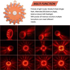 img 2 attached to 🚦 3 пакета светодиодных аварийных огней с магнитным основанием - аварийные предупредительные огни, безопасные огни для автострады, светофора - включает сумку для хранения.