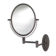 🪞 oil rubbed bronze oval wall mount mirror by conair with 1x / 7x magnification and beaded design logo