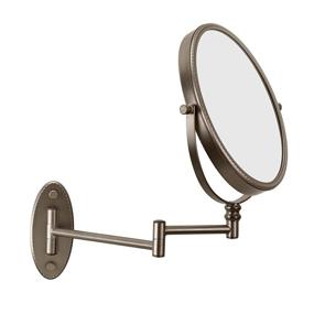 img 2 attached to 🪞 Oil Rubbed Bronze Oval Wall Mount Mirror by Conair with 1X / 7X Magnification and Beaded Design