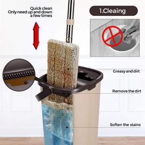 img 3 attached to 🧹 Masthome Self-Wringing Squeeze Flat Floor Mop and Bucket Set with 6 Microfiber Mop Pads Refills - Easy Wet and Dry Cleaning for Hardwood, Laminate, Tile, Ceramic, and Marble Floors
