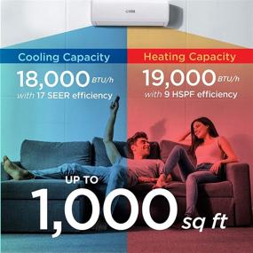 img 3 attached to 🌬️ Commercial Cool 18,000 BTU 17 SEER Ductless Mini Split Air Conditioner: Easy Installation, Heating & Cooling, CSAH1820AC, White