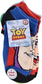img 2 attached to Colorful Toy Story 4 Boys' Blue No Show Socks in Medium Size