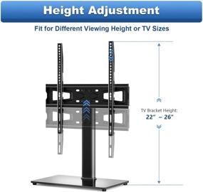 img 2 attached to 📺 Height Adjustable Universal TV Stand Base Table Top | 27-55 inch LCD LED TVs | Tempered Glass Base with Cable Management | Black