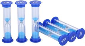 img 1 attached to ⌛ I-MART 6 Pcs Plastic 1 Minute Sand Timer: Hourglass Sand Clock Set in Blue