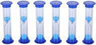 ⌛ i-mart 6 pcs plastic 1 minute sand timer: hourglass sand clock set in blue logo