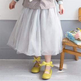 img 3 attached to 👗 VIYOO Girls Casual Tulle Tutu Puff Skirt - 4-Layer Mid-Calf Long - Age 3-11