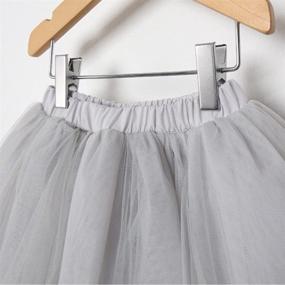img 1 attached to 👗 VIYOO Girls Casual Tulle Tutu Puff Skirt - 4-Layer Mid-Calf Long - Age 3-11