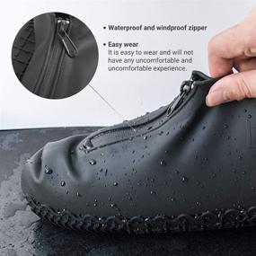 img 2 attached to 🌂 Waterproof Shoe Covers with Zipper - Reusable, Foldable, Non-Slip Rain Shoe Protectors for Kids, Men, and Women