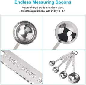 img 2 attached to OstWony 4PCS Measuring Spoons Set - Food Grade Stainless Steel, Perfect for Liquid and Dry Ingredients Measurement