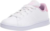 adidas advantage sneaker: stylish white beige girls' athletic shoes logo