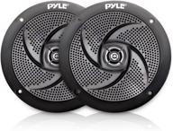 🔊 enhance your outdoor audio experience with low-profile waterproof marine speakers - pyle 100w 4 inch 2 way 1 pair slim style logo