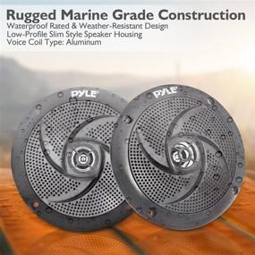 img 1 attached to 🔊 Enhance Your Outdoor Audio Experience with Low-Profile Waterproof Marine Speakers - Pyle 100W 4 Inch 2 Way 1 Pair Slim Style