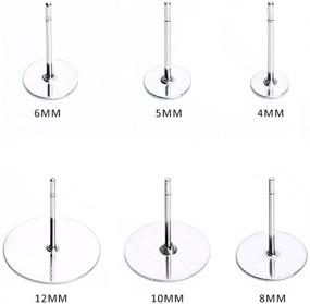 img 3 attached to 💎 300-Piece Stainless Steel Earrings Set: Flat Pad Posts, Bullet Clutch Backs & Clear Bullet Backs (10mm)