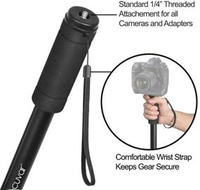 img 3 attached to 📸 Acuvar 62-Inch Monopod with Safety Strap and 4-Section Extending Pole – Ideal for Digital Cameras, DSLR, Mirrorless, Compact Cameras