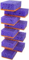 🧽 okleen purple and orange multi use scrub sponges - 9 pack, heavy duty & non scratch fiber – made in europe logo