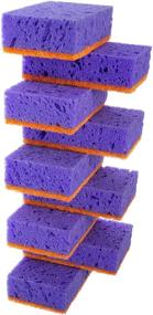 img 4 attached to 🧽 Okleen Purple and Orange Multi Use Scrub Sponges - 9 Pack, Heavy Duty & Non Scratch Fiber – Made in Europe