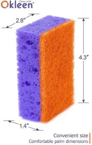 img 1 attached to 🧽 Okleen Purple and Orange Multi Use Scrub Sponges - 9 Pack, Heavy Duty & Non Scratch Fiber – Made in Europe