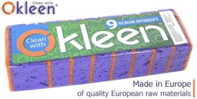 img 3 attached to 🧽 Okleen Purple and Orange Multi Use Scrub Sponges - 9 Pack, Heavy Duty & Non Scratch Fiber – Made in Europe