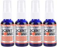 scent bomb 100% concentrated air freshener car/home spray [choose the scent] (mango tropical, pack of 4 bottles) logo