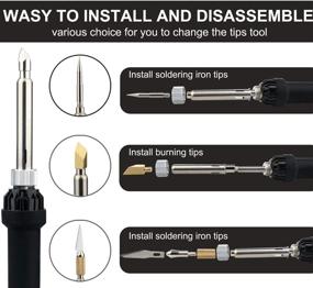 img 2 attached to 🔥 UHBGT Wood Burning Accessories Kit - 65 Pcs Tip, Stencil Soldering Iron Pyrography Carving Engraving Tools for Woodworking, Leather - Unknown 3 Piece Set