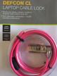 🔒 6.5 feet pink combination laptop cable lock - defcon cl logo
