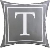 🛋️ fascidorm gray pillow cover - english alphabet t throw pillow case, modern cushion cover, square pillowcase decoration for sofa, bed, chair, car - 18 x 18 inch логотип