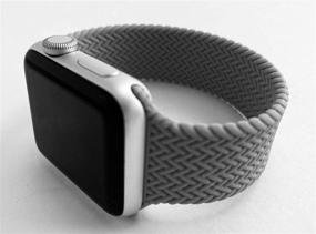 img 1 attached to Silicone Braided Solo Loop Watchband (Width 38-40Mm Length Small
