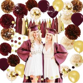 img 1 attached to 🎉 Burgundy Gold Fall Party Decorations & More: Perfect for Bridal Showers, Graduations, and Birthdays!