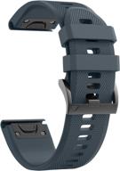 📳 ancool fenix 5 band replacement - easy fit 22mm width soft silicone watch strap for fenix 5/fenix 5 plus/forerunner 935/approach s60/quatix 5 - slate логотип