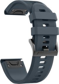 img 4 attached to 📳 ANCOOL Fenix 5 Band Replacement - Easy Fit 22mm Width Soft Silicone Watch Strap for Fenix 5/Fenix 5 Plus/Forerunner 935/Approach S60/Quatix 5 - Slate